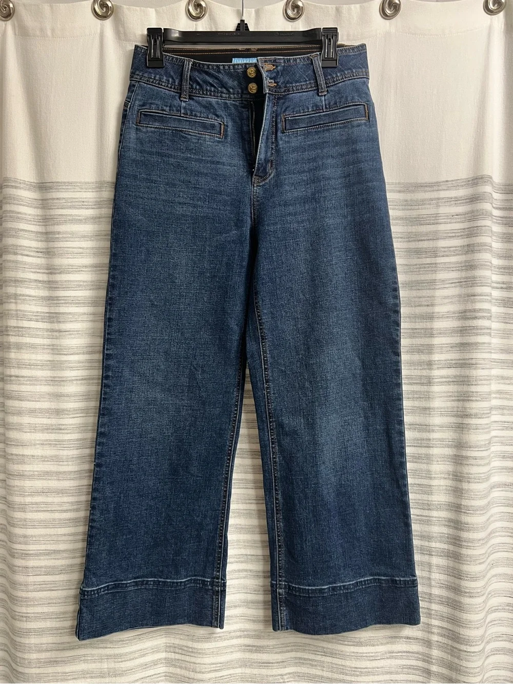 Draper James Wide-Leg Dark Blue Denim Jeans